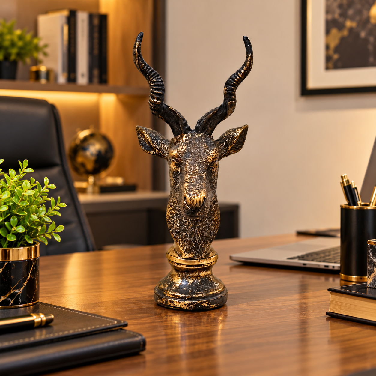 Antique Golden Statue of Deer (Markhor)