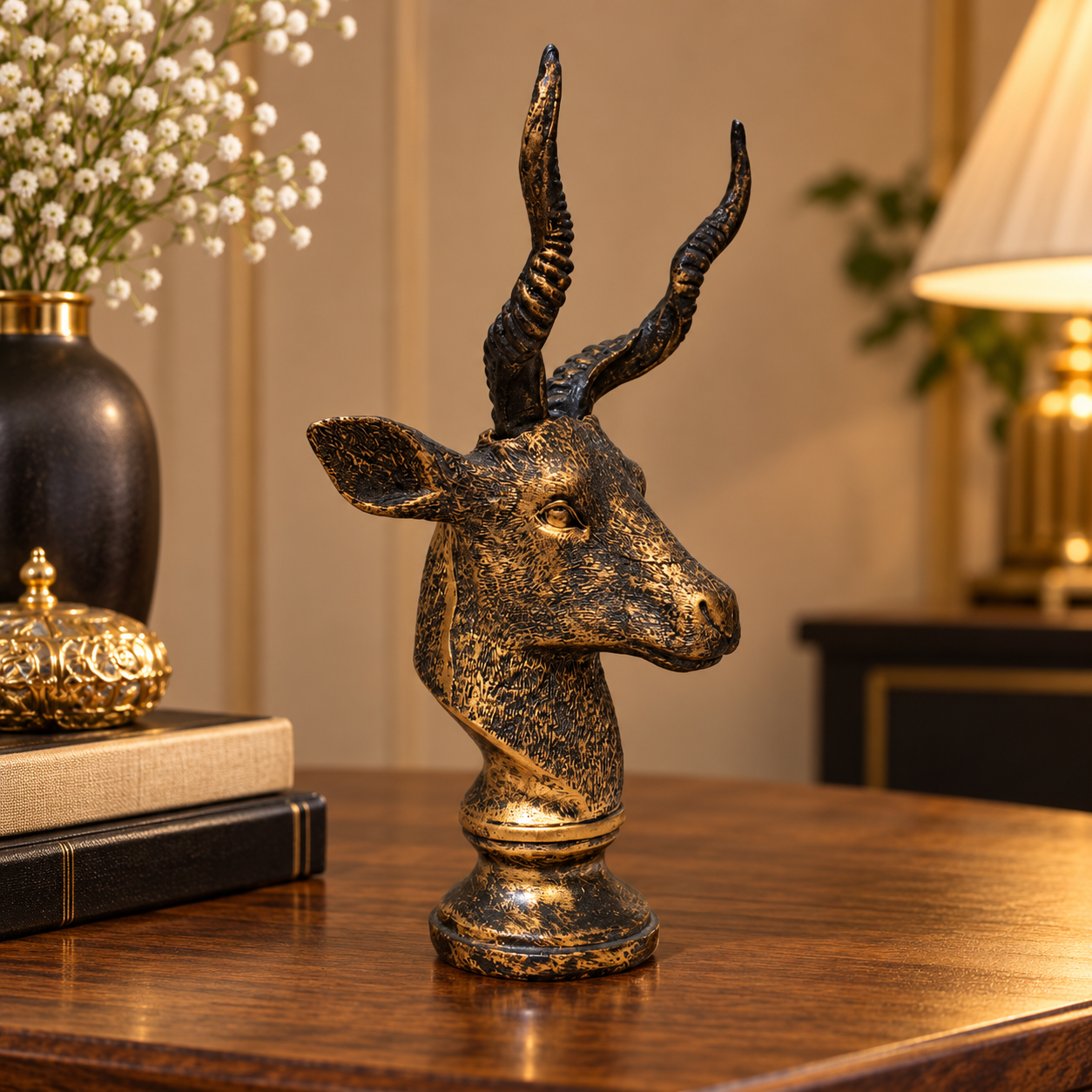 Antique Golden Statue of Deer (Markhor)