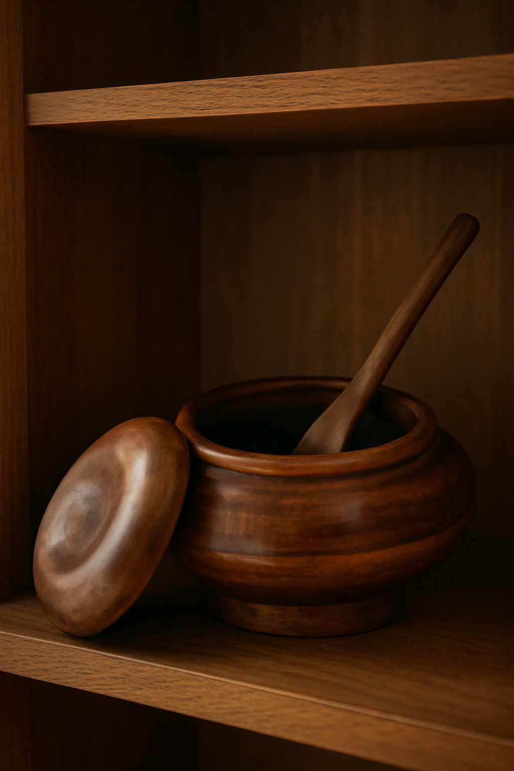 Antique Design Wooden Sugar Pot