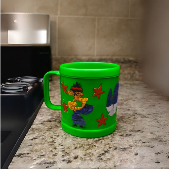 BEN10 Green 3D Rubber Print Embossed (Unbreakable) Plastic Mug for Milk/Juice