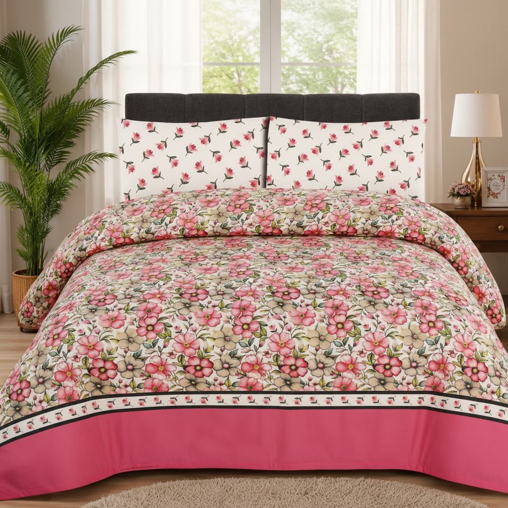 Signature Printed Bed Sheet Set – King Size