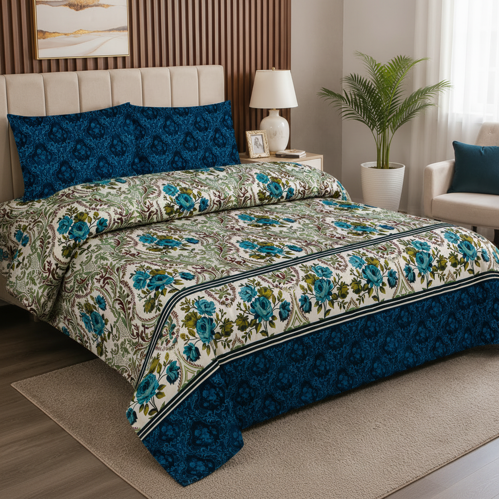 Signature Printed Bed Sheet Set – King Size