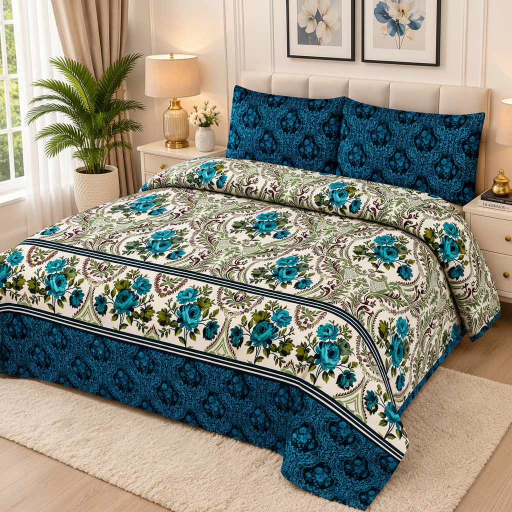 Signature Printed Bed Sheet Set – King Size
