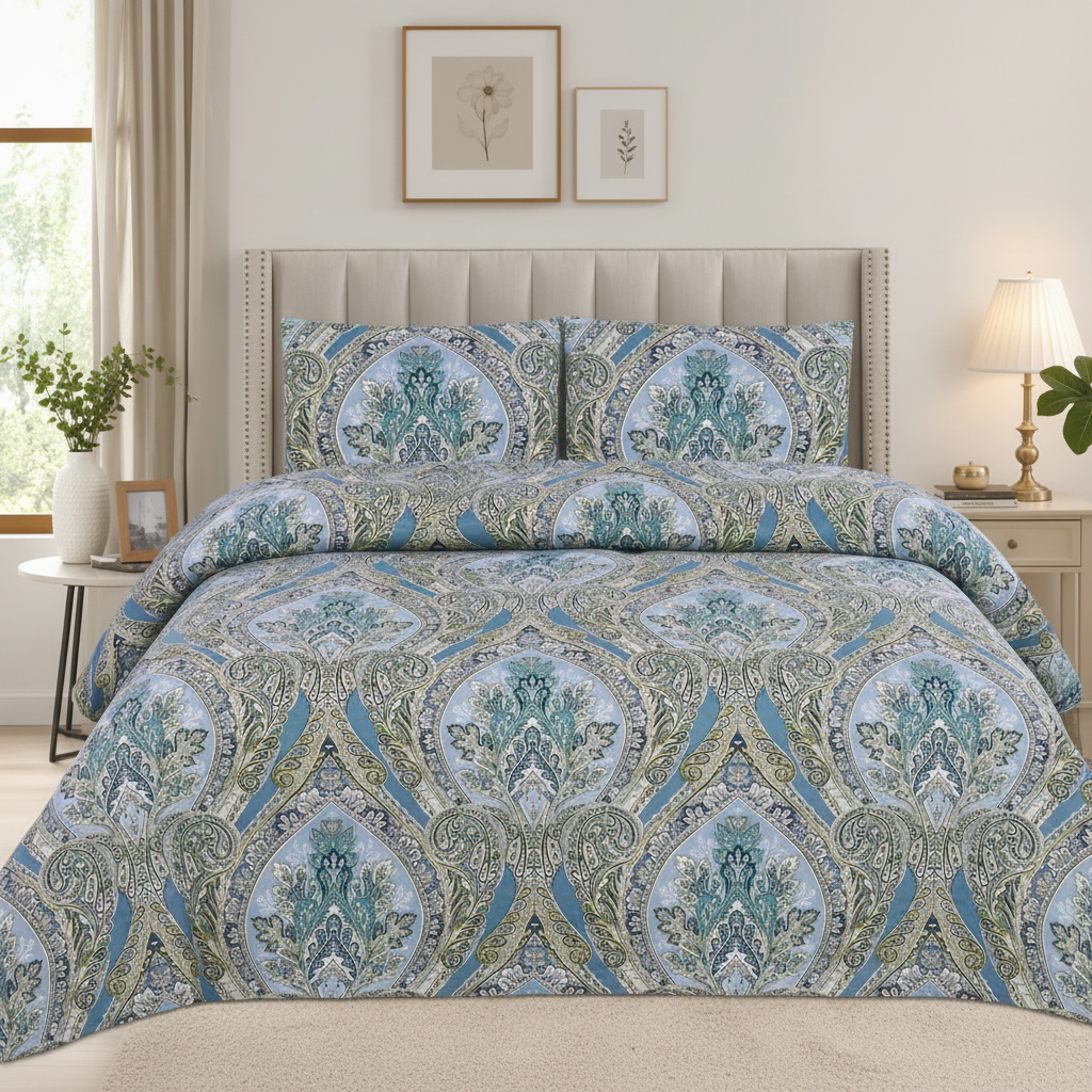 Signature Printed Bed Sheet Set – King Size