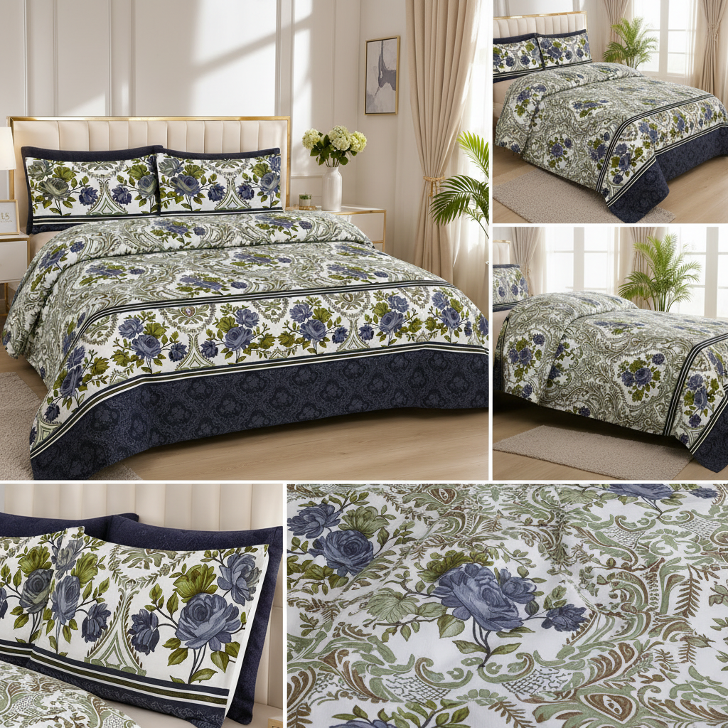 Signature Printed Bed Sheet Set – King Size
