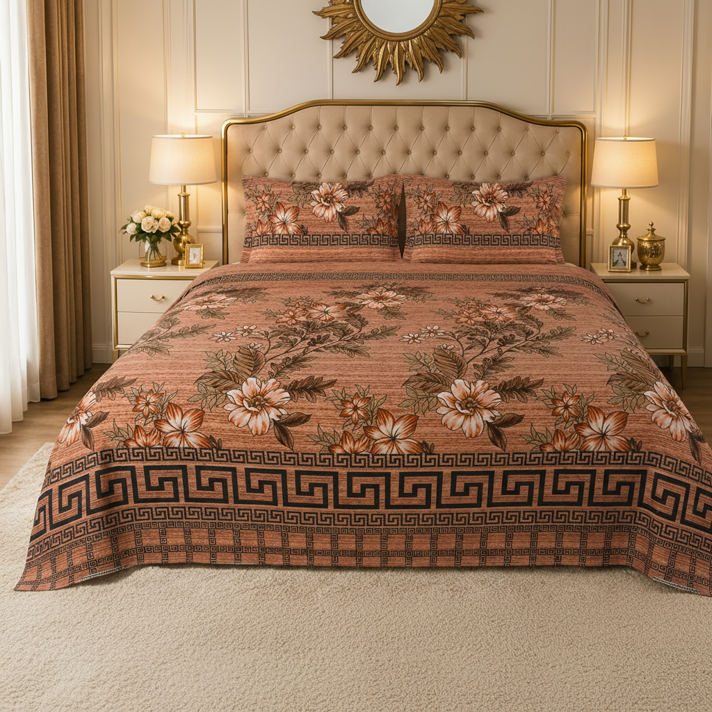 Classic Printed Bed Sheet Set – King Size