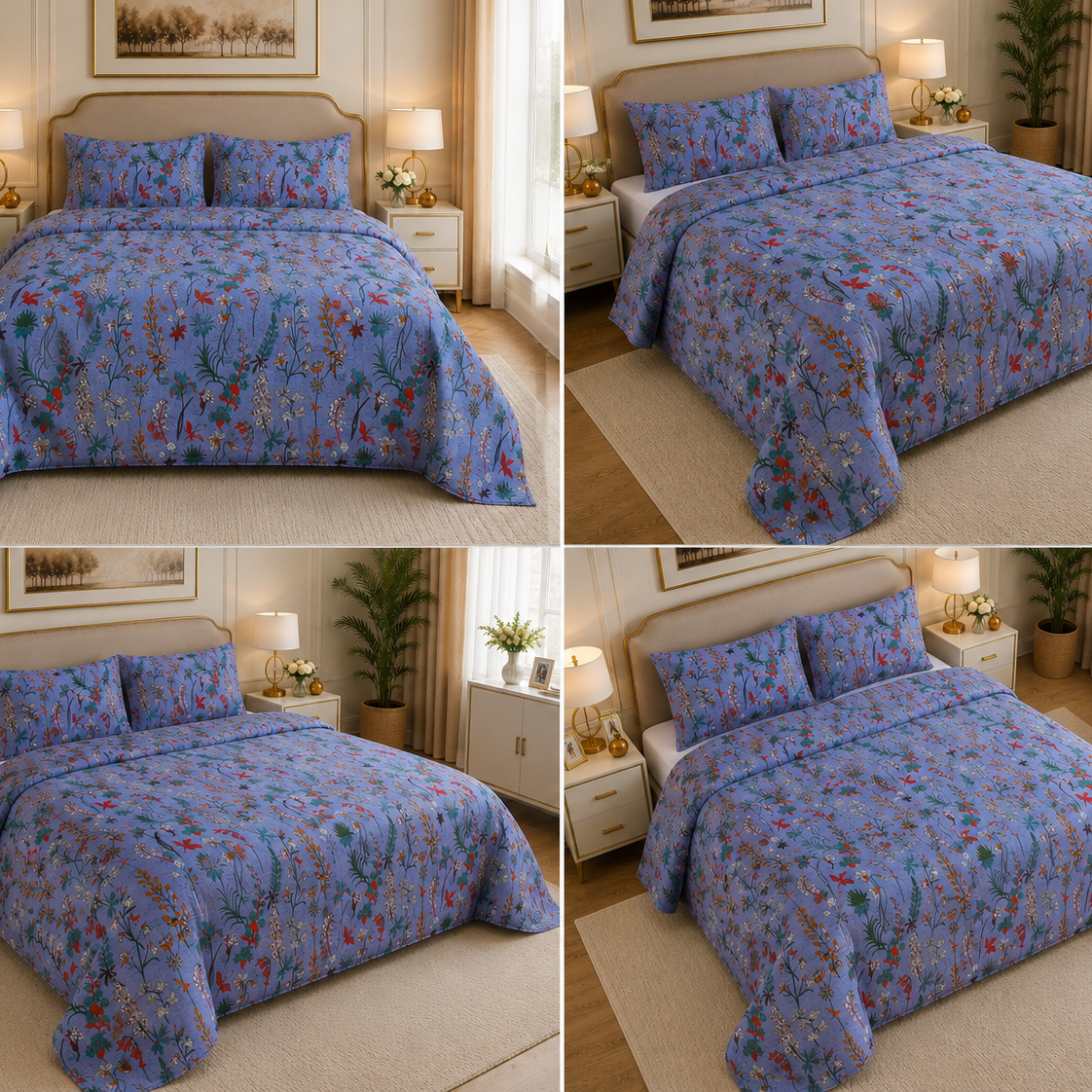 Classic Printed Bed Sheet Set – King Size