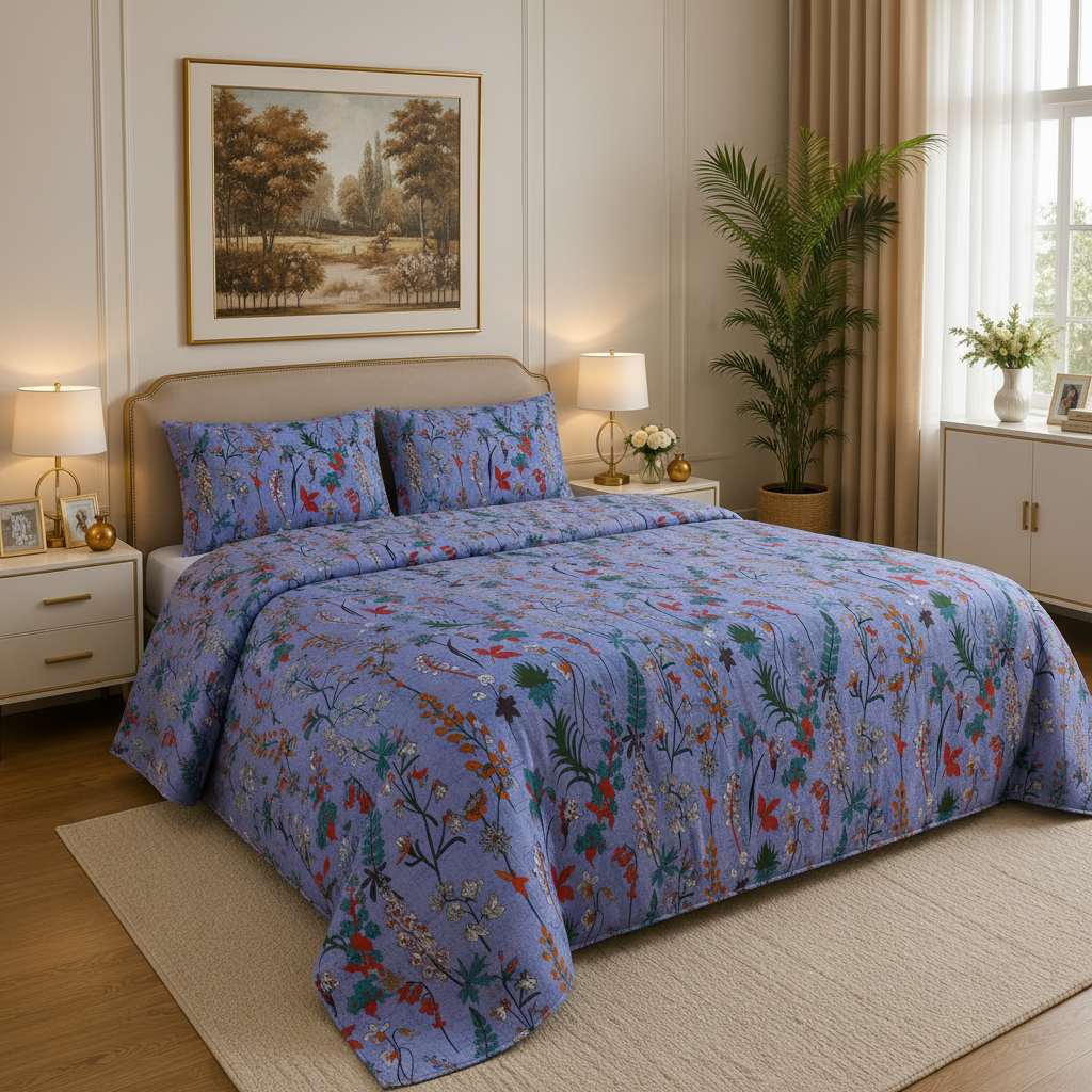 Classic Printed Bed Sheet Set – King Size
