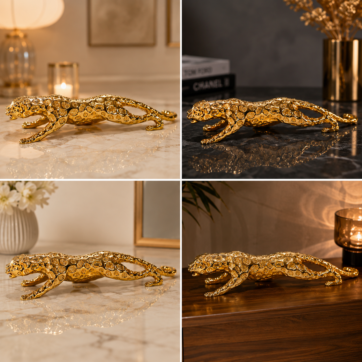 Golden Resin statue of Tiger