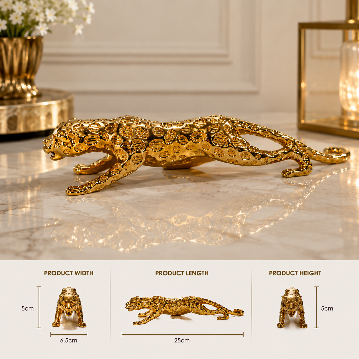 Golden Resin statue of Tiger
