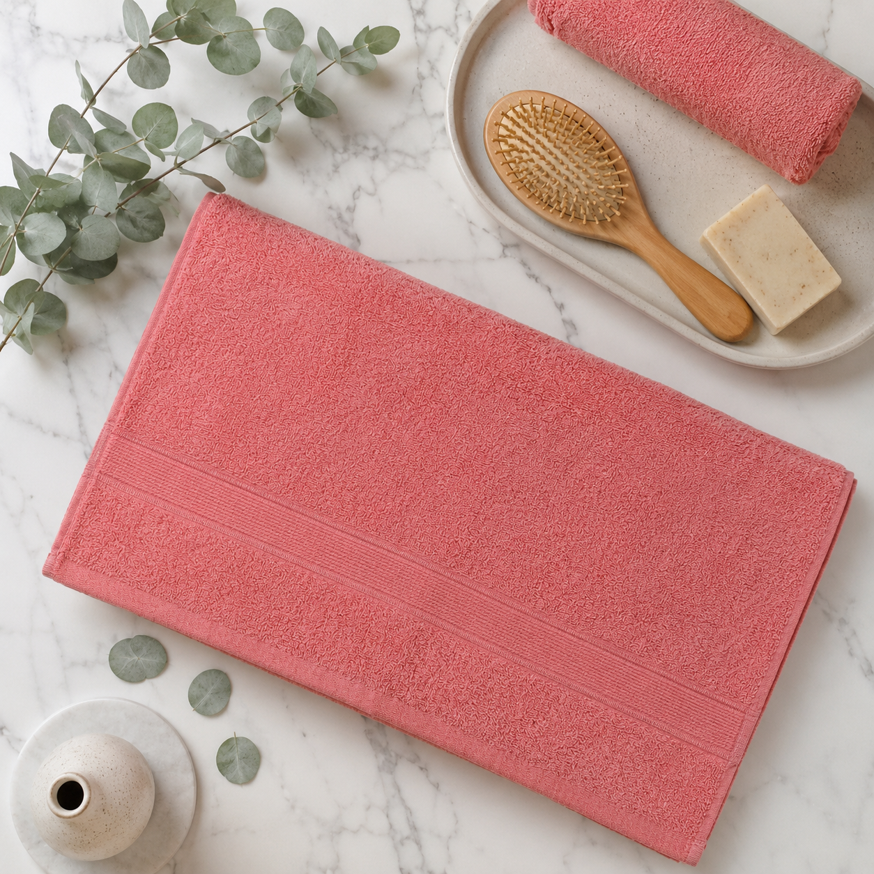 Premium Quality Dyed Bath Towel (Peach)