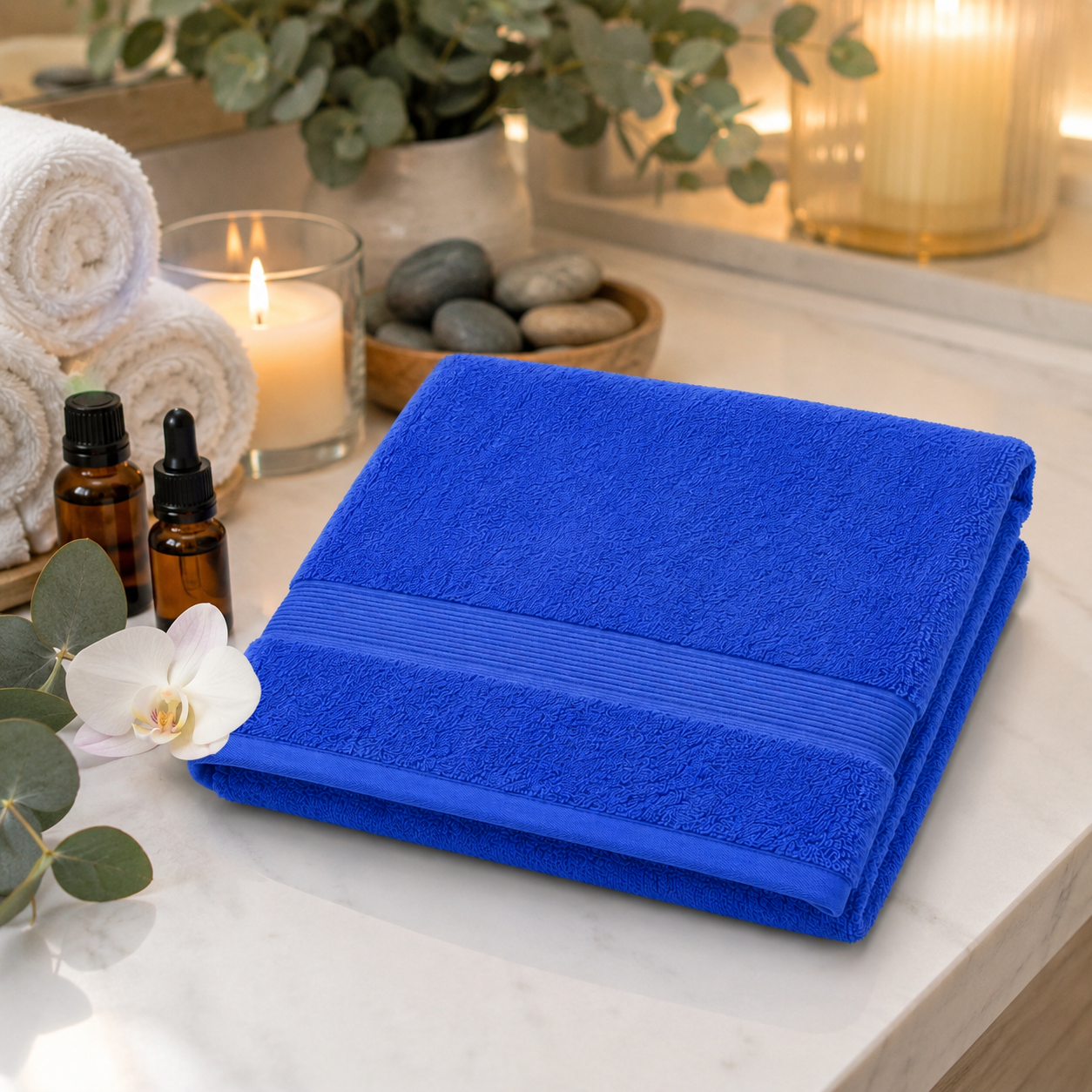 Premium Quality Dyed Bath Towel (Royal Blue)