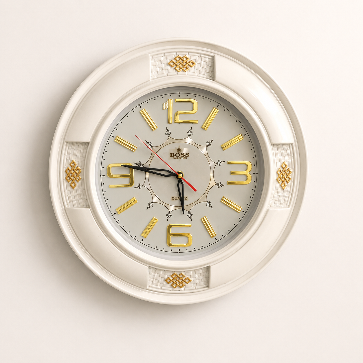White Round Shape Wall Clock (Brand : BOSS)