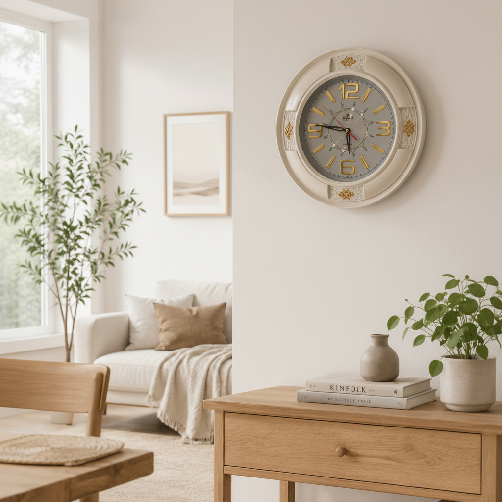 White Round Shape Wall Clock (Brand : BOSS)