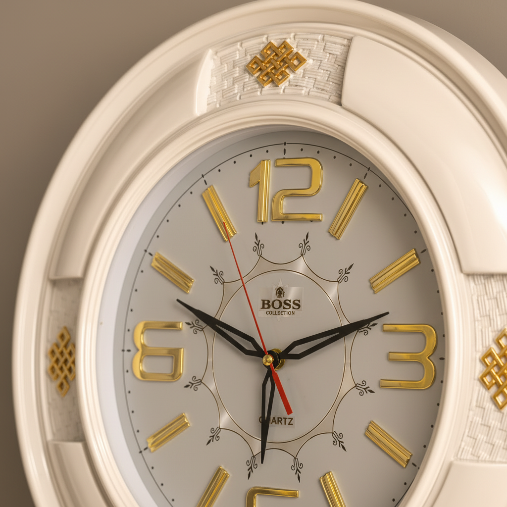 White Round Shape Wall Clock (Brand : BOSS)