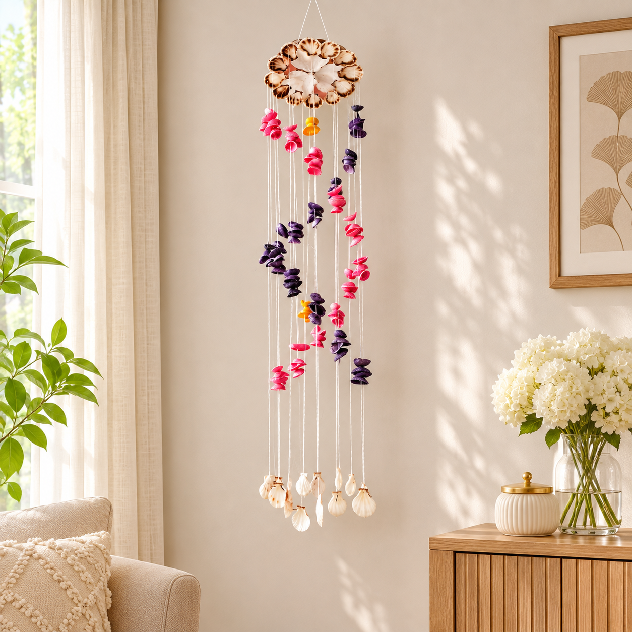 Handmade Multi Colour Seashells Wind Chime