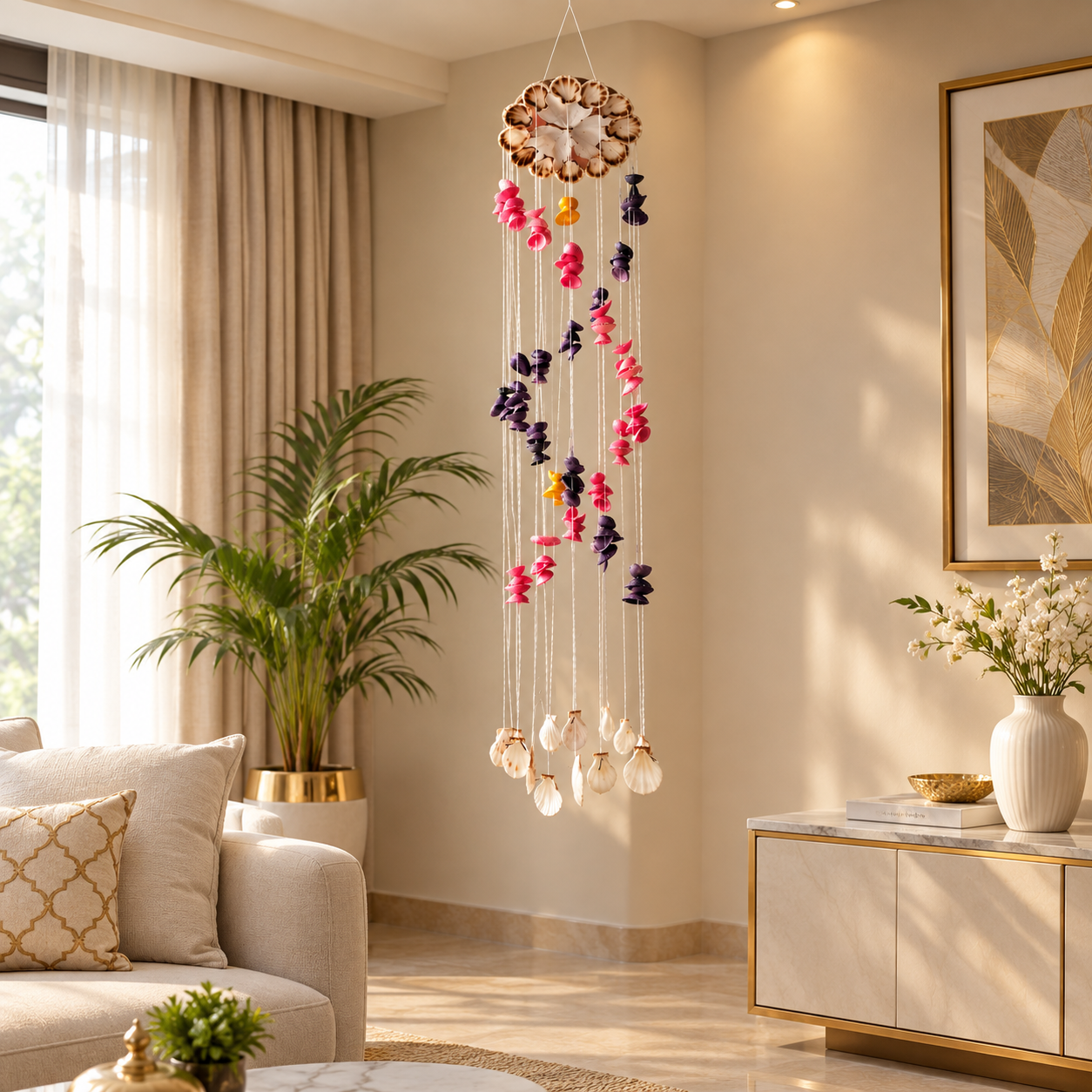 Handmade Multi Colour Seashells Wind Chime