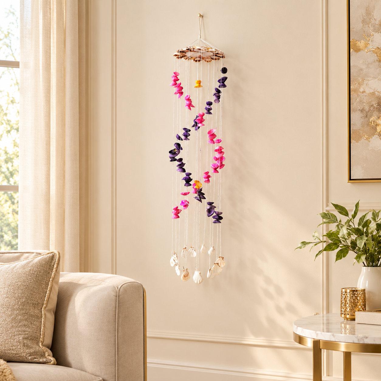 Handmade Multi Colour Seashells Wind Chime