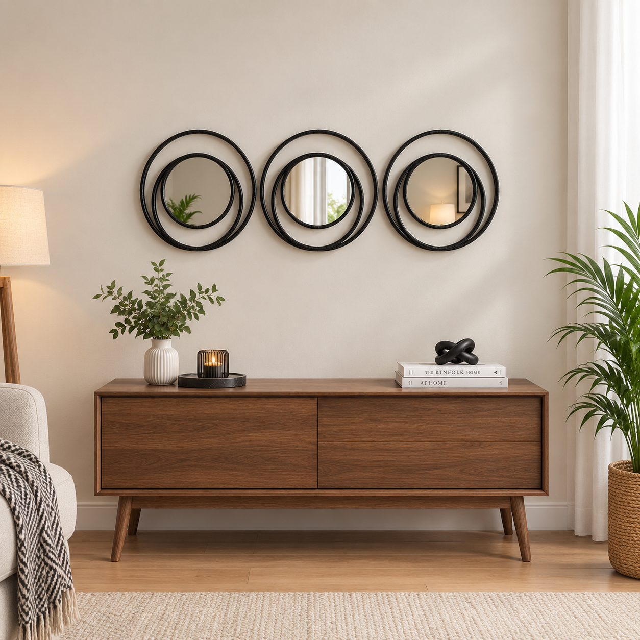 3-PCS Set of Black Ringo Style Mirrors