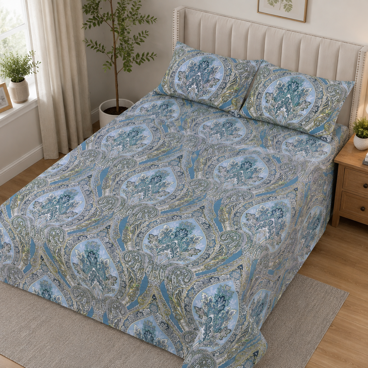 Signature Printed Bed Sheet Set – King Size