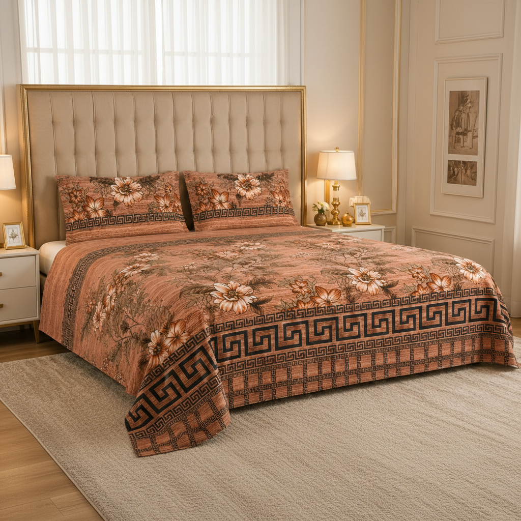 Classic Printed Bed Sheet Set – King Size