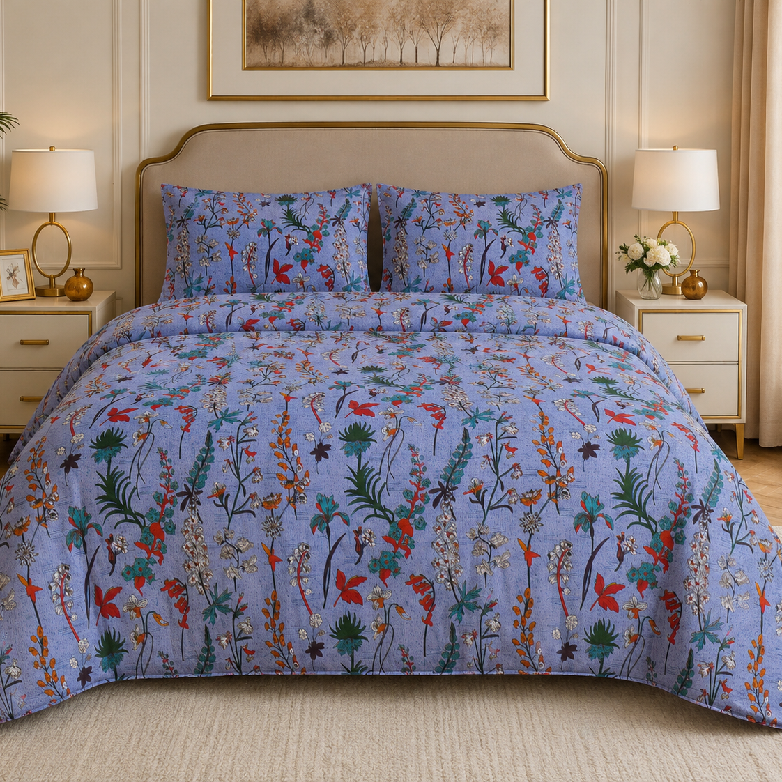 Classic Printed Bed Sheet Set – King Size