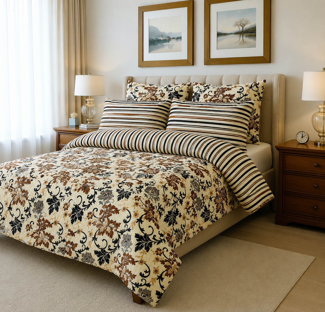 Printed Bed Sheet Set (King)