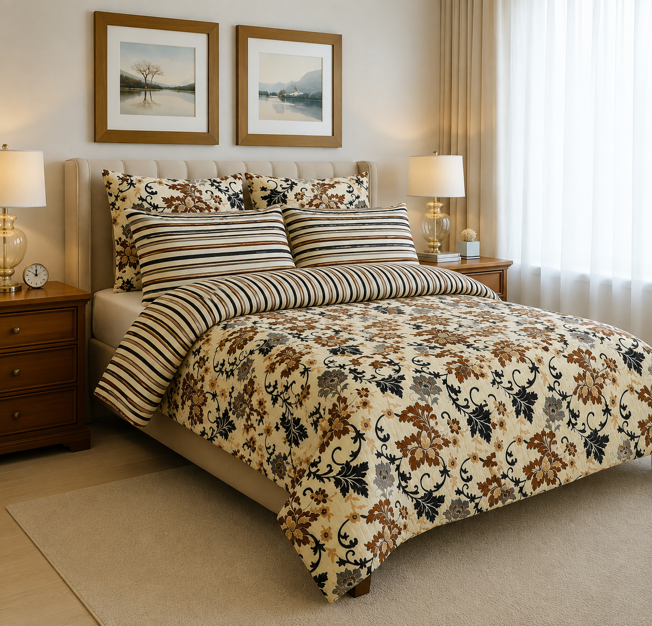 Printed Bed Sheet Set (King)