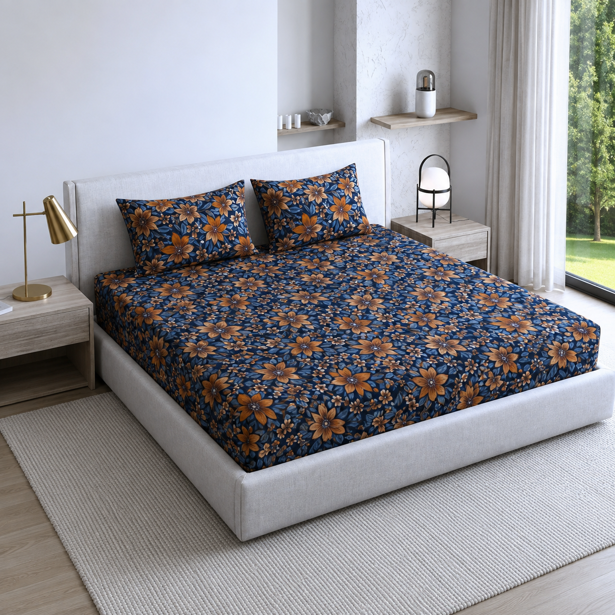 Printed Bed Sheet Set (King)