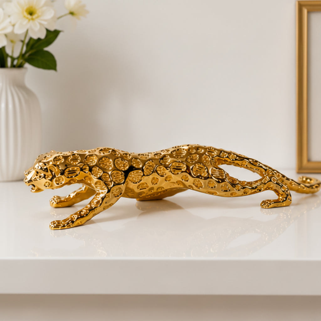 Golden Resin statue of Tiger