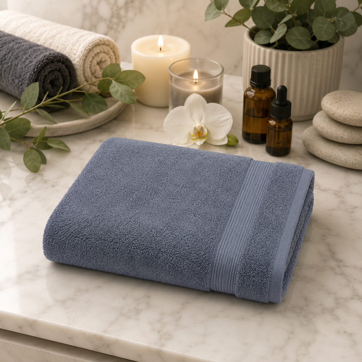 Premium Quality Dyed Bath Towel (Grey)