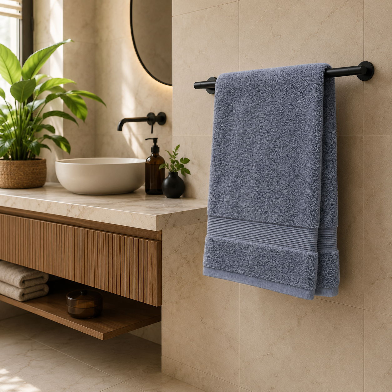 Premium Quality Dyed Bath Towel (Grey)