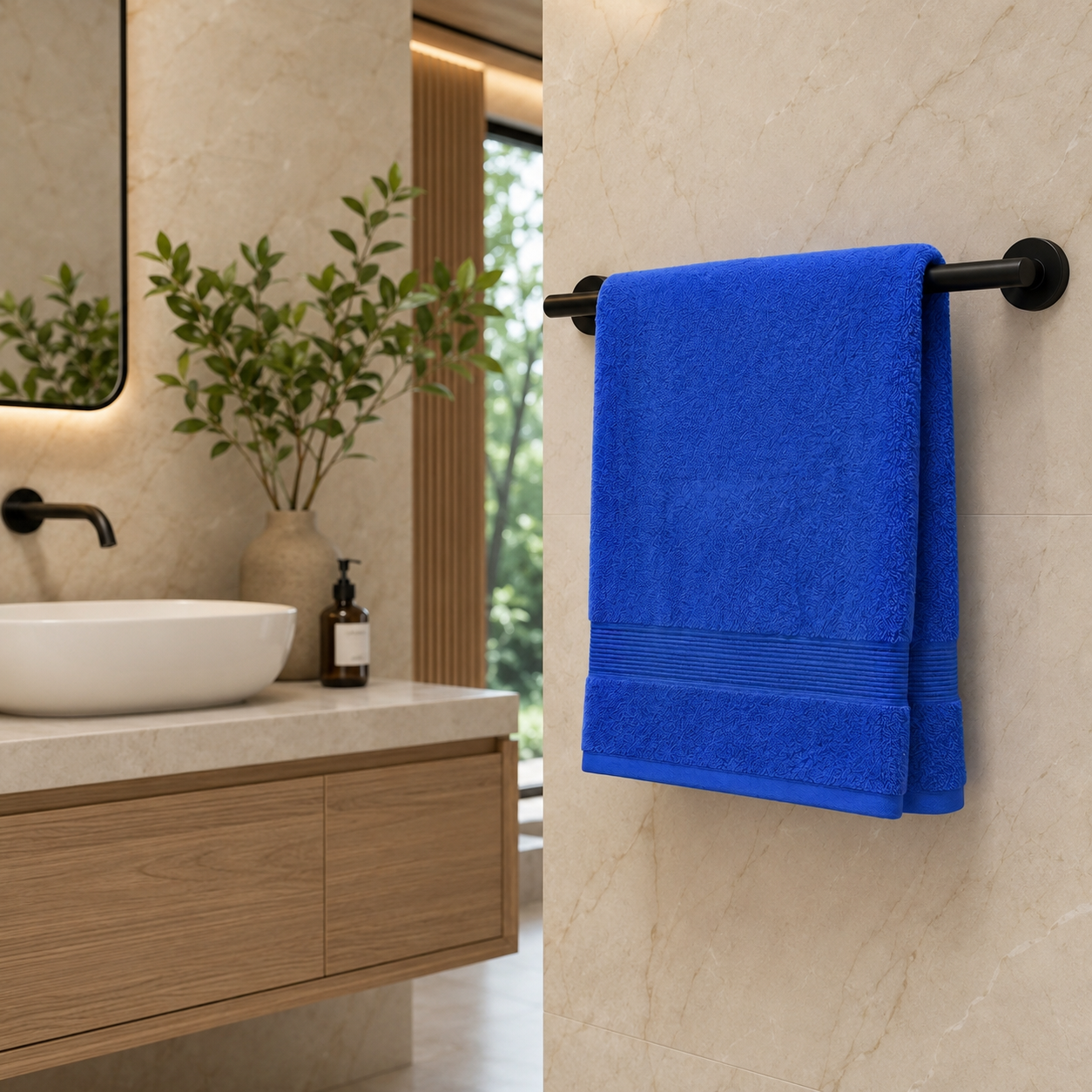 Premium Quality Dyed Bath Towel (Royal Blue)