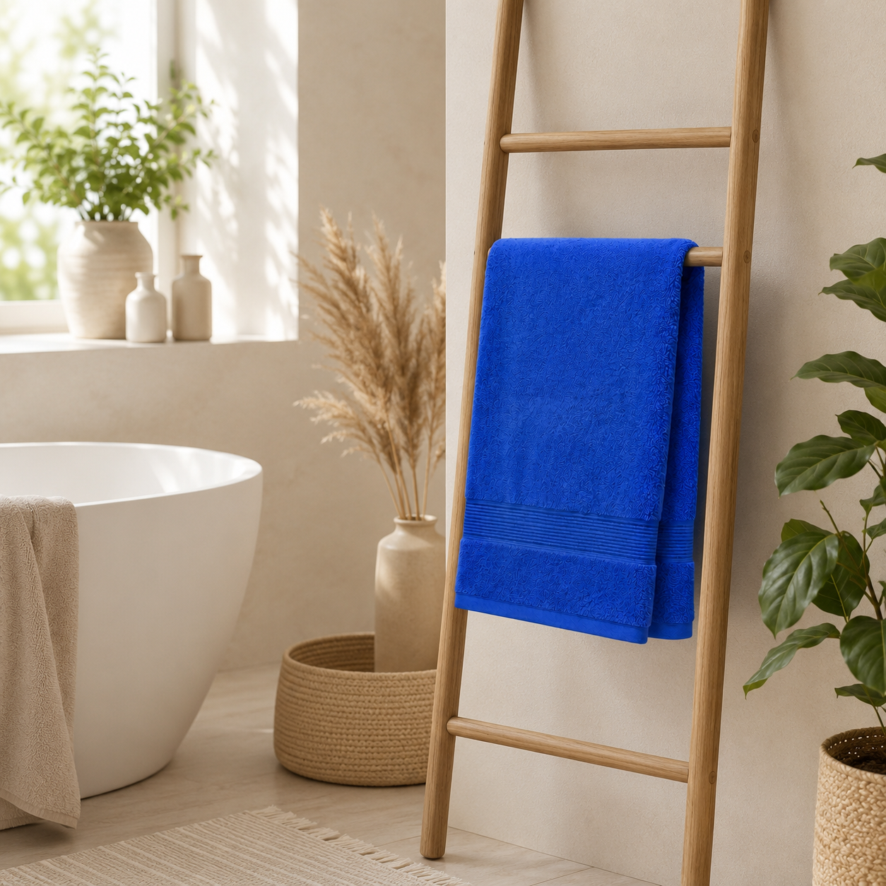 Premium Quality Dyed Bath Towel (Royal Blue)