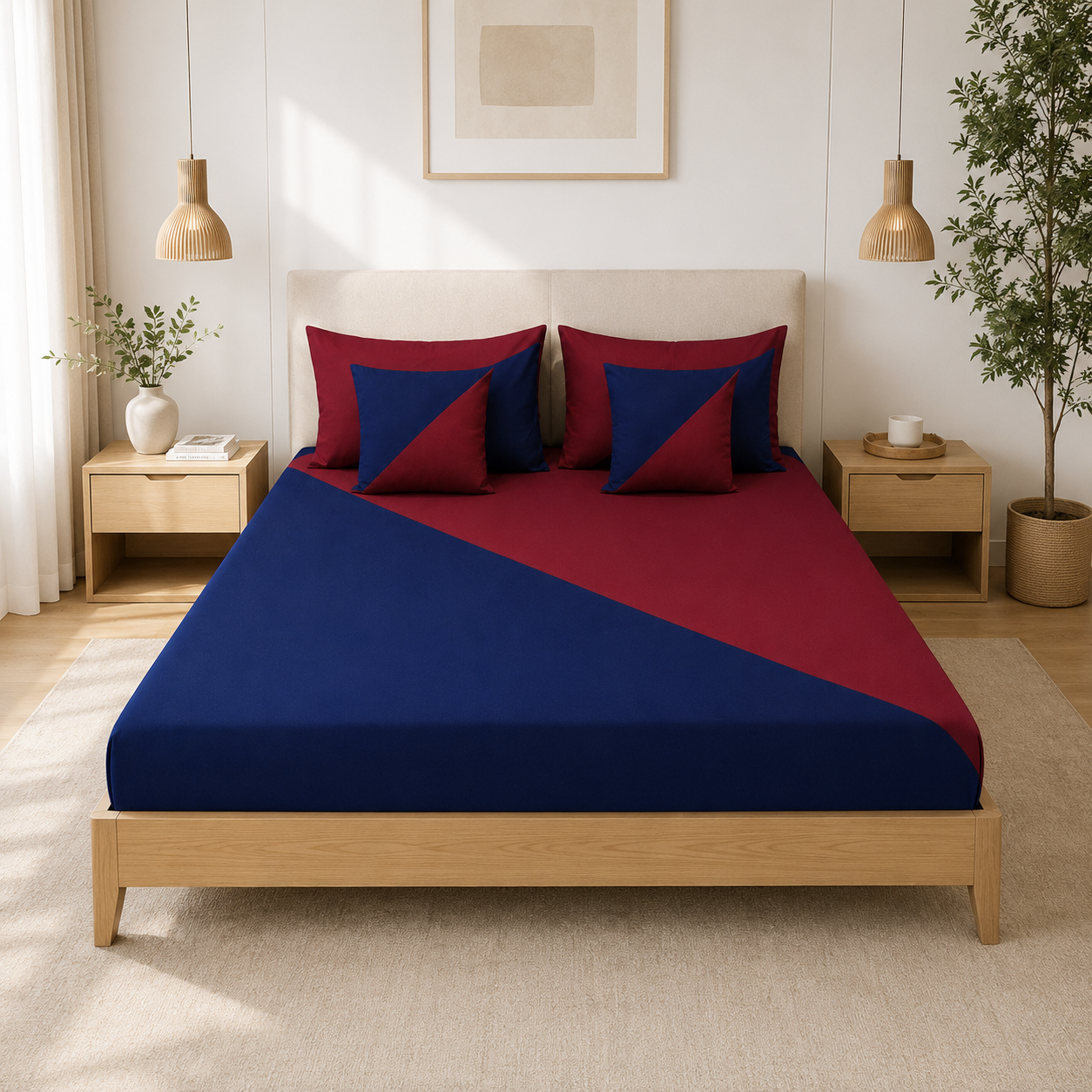 5-Pcs Designer Dyed Bed Sheet Set (King)