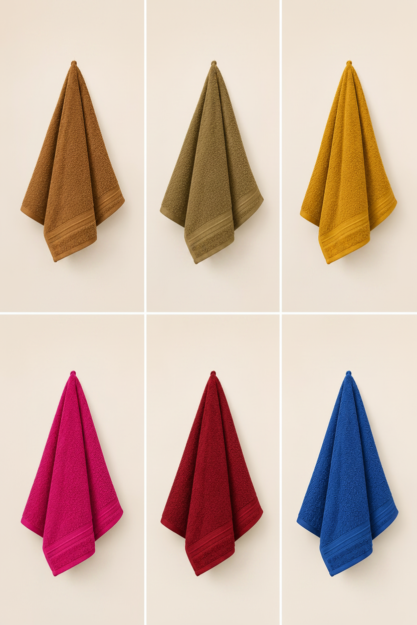 Pack of 2 Assorted Colors Bath Towels Set