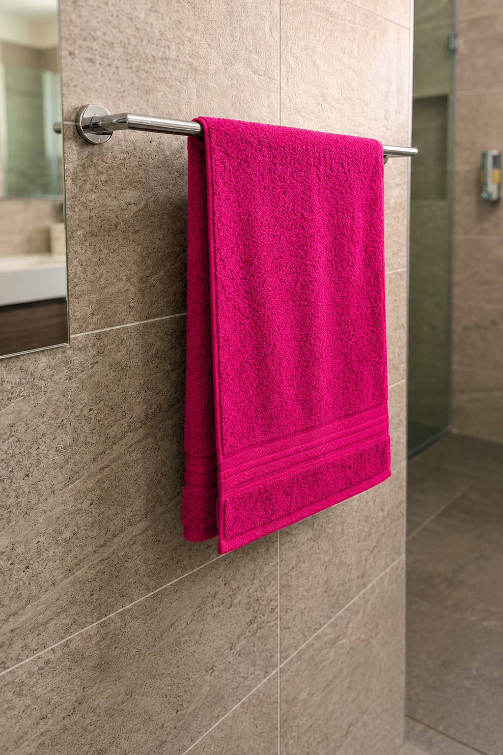 Premium Quality Dyed Bath Towel (Pink)
