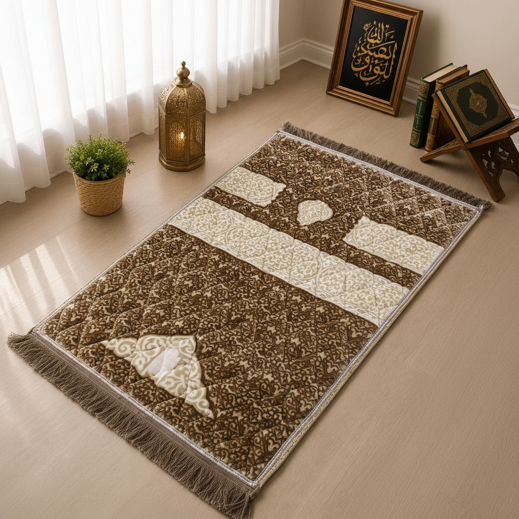 High quality Soft Velvet Quilted Prayer Rug (Jaye Namaz)