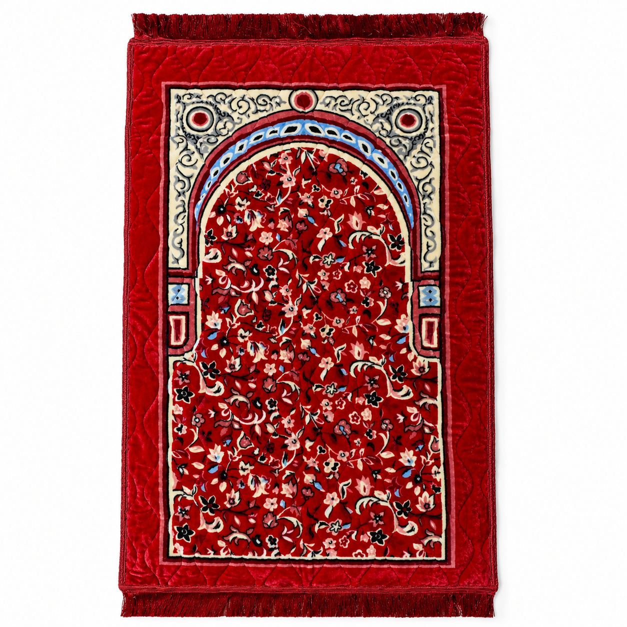 High quality Soft Velvet Quilted Prayer Rug (Jaye Namaz)