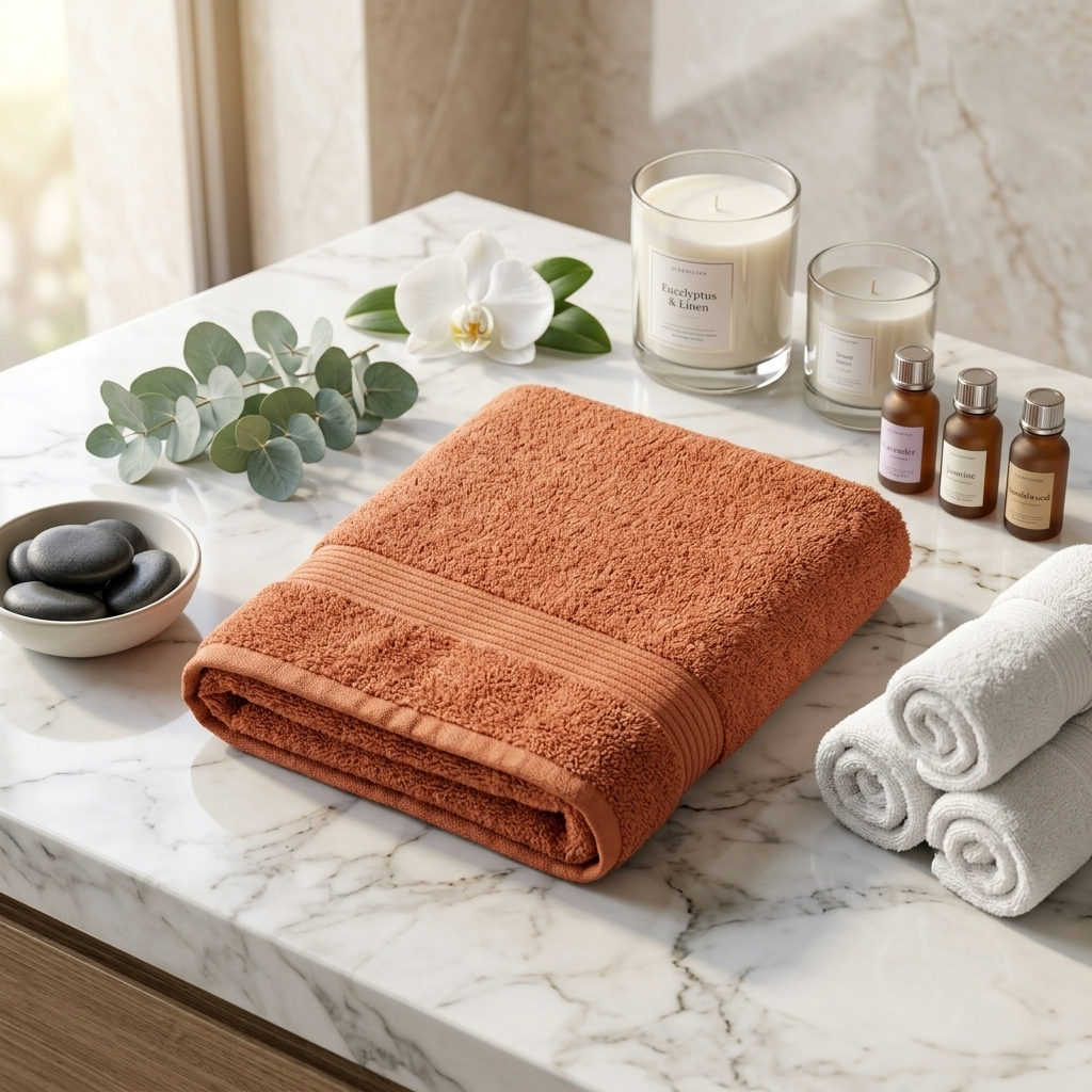 Premium Quality Dyed Bath Towel (Rust)