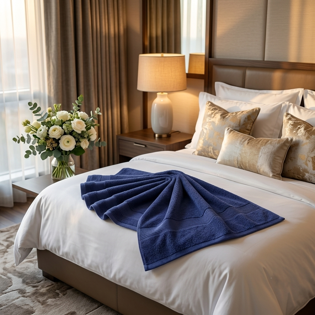 Premium Quality Dyed Bath Towel (Navy Blue)
