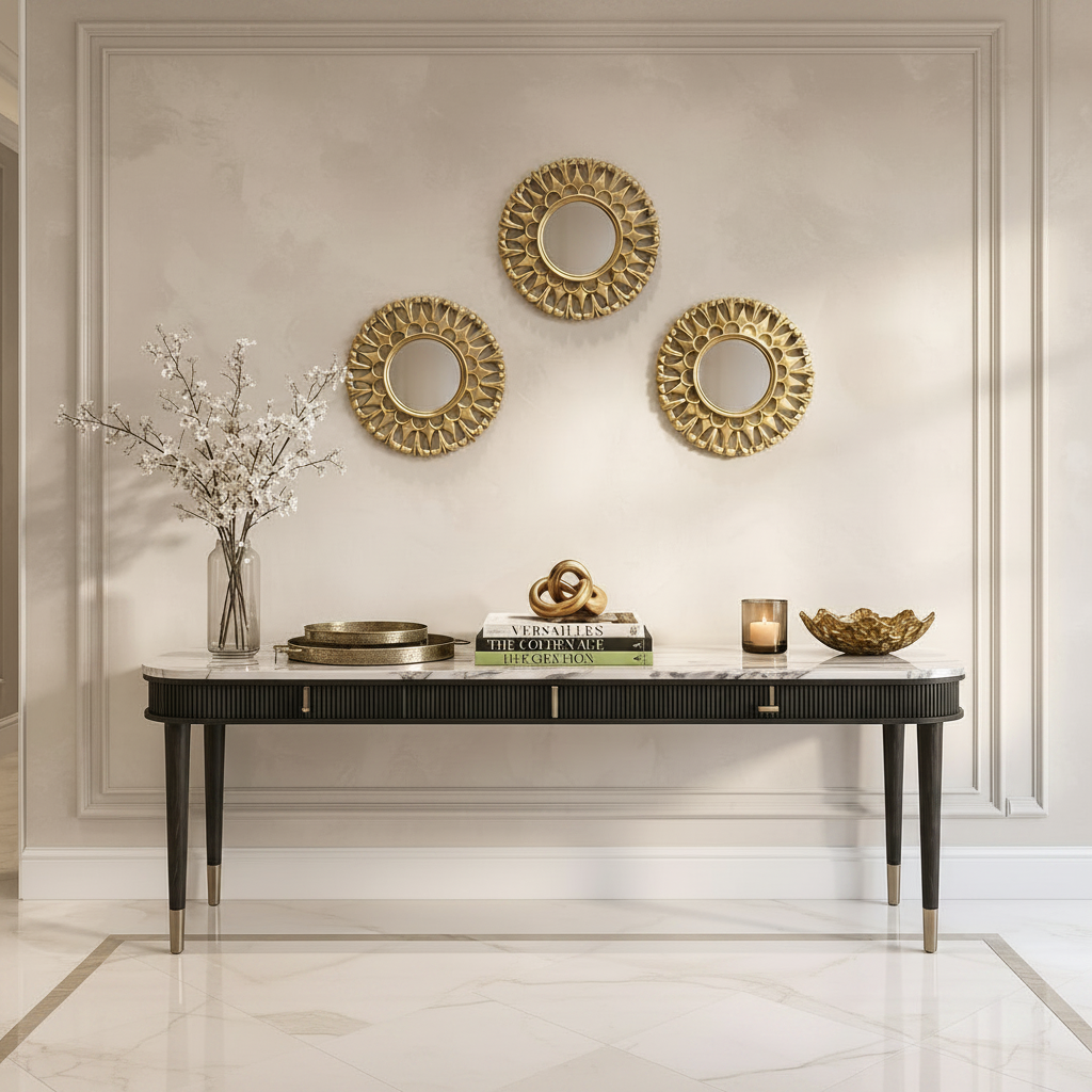 3-PCS Set of Golden Sunburst Mirrors