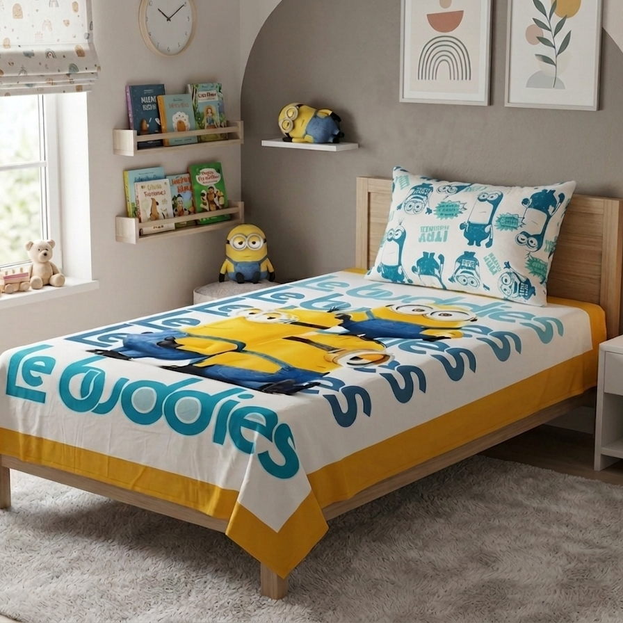 Kids Printed Bed Sheet Set (Single)
