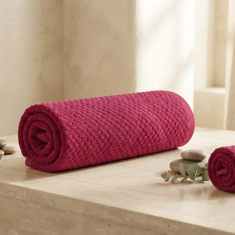 Premium Quality Dyed Jacquard Bath Sheet (Maroon)