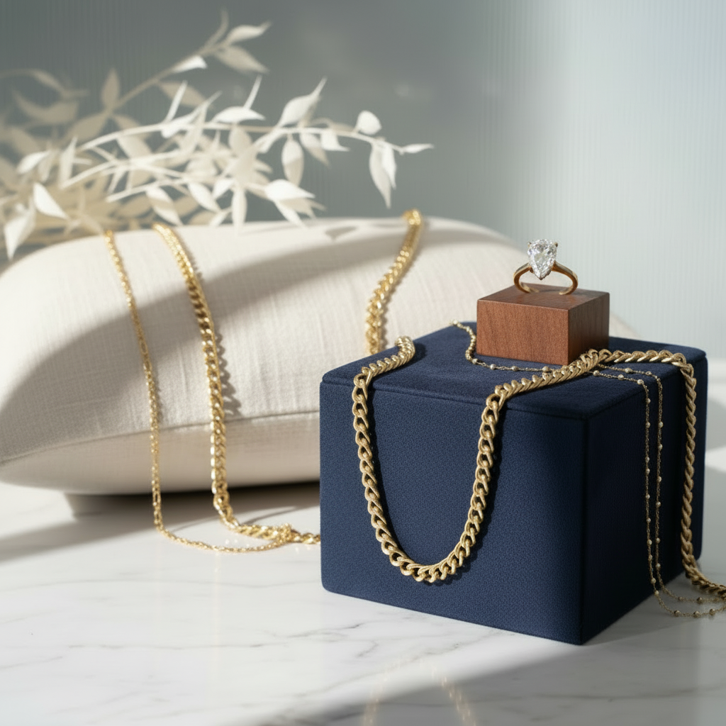 Golden Cuban Chain in Gift Packing