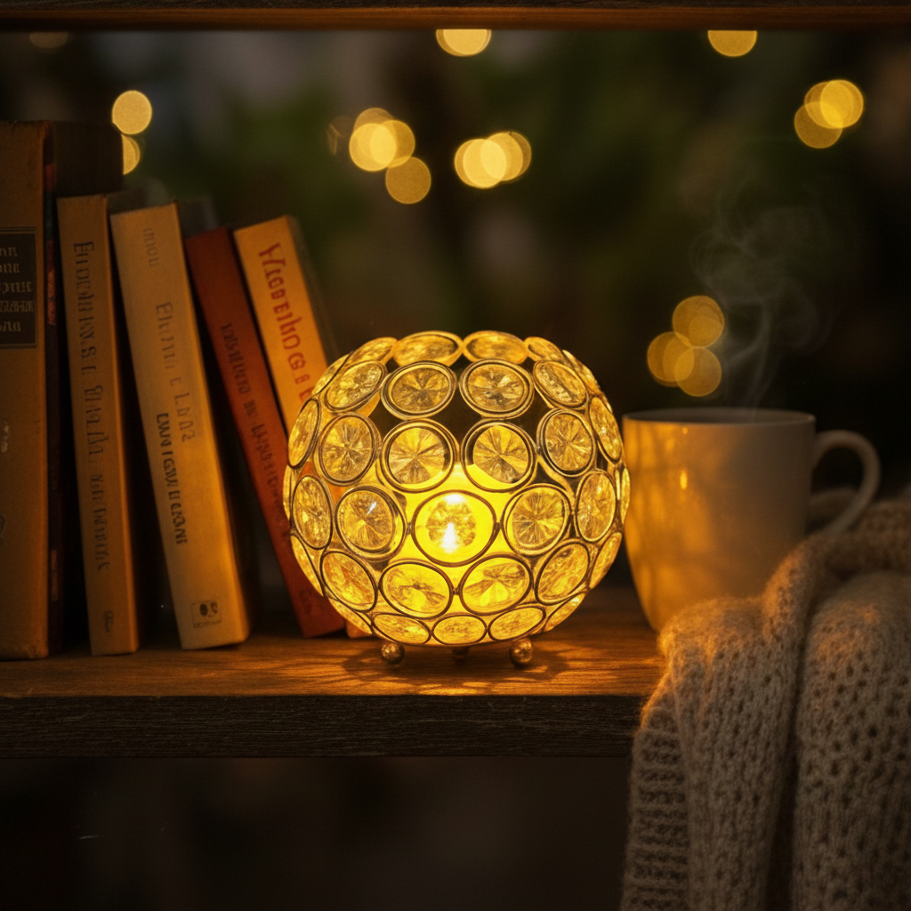 Crystal Candle Holder with Flameless Candle