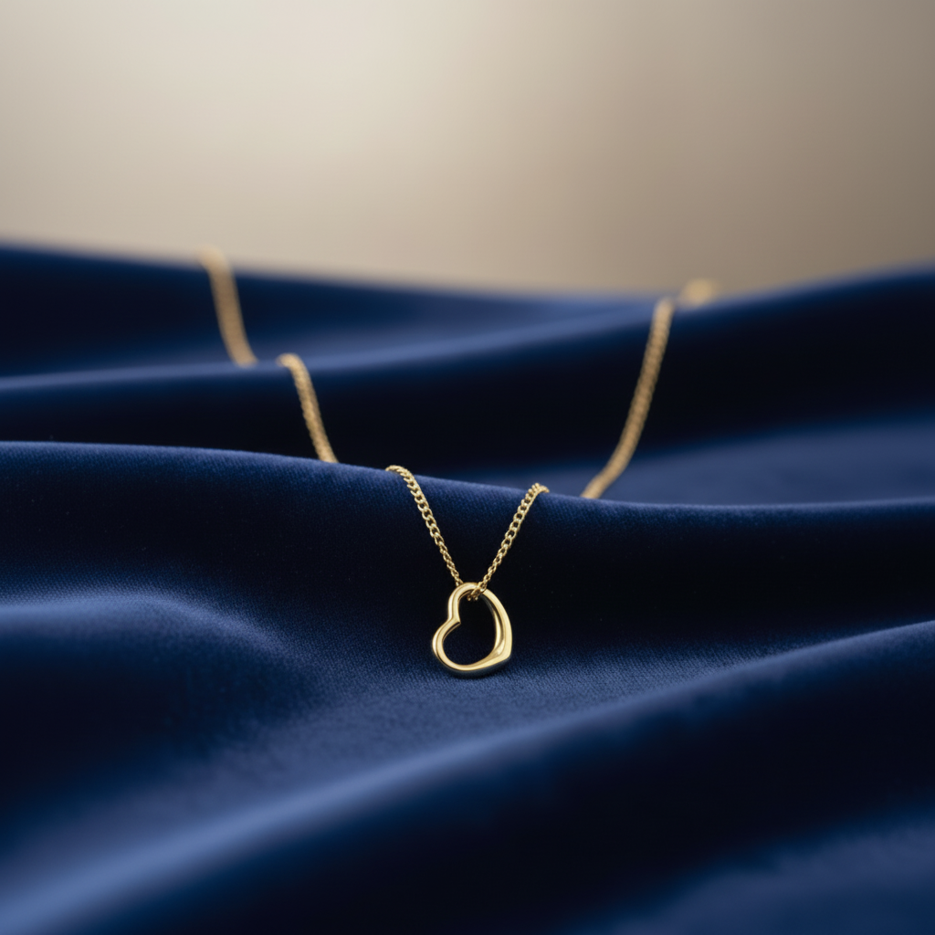 Golden Metallic Heart Charm Locket in Gift Packing