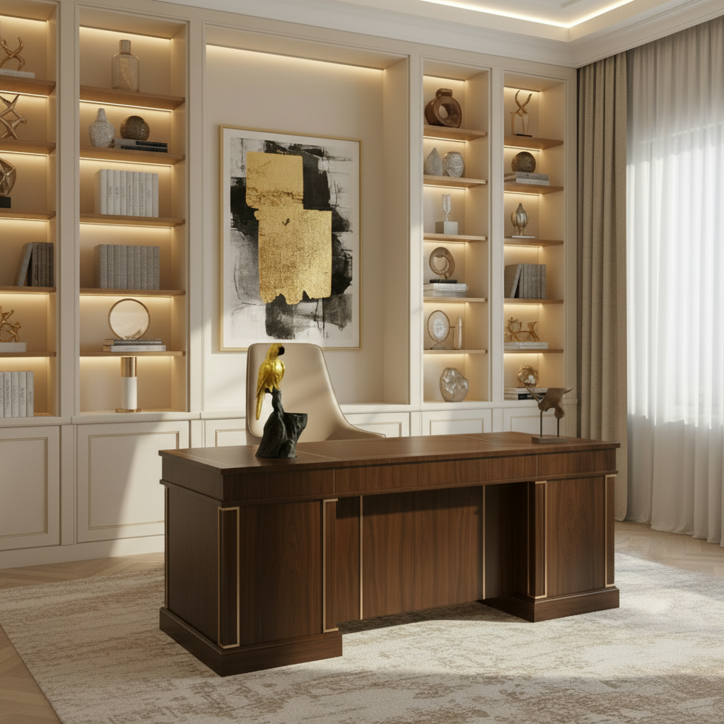 Golden Resin Parrot on Tree Stem