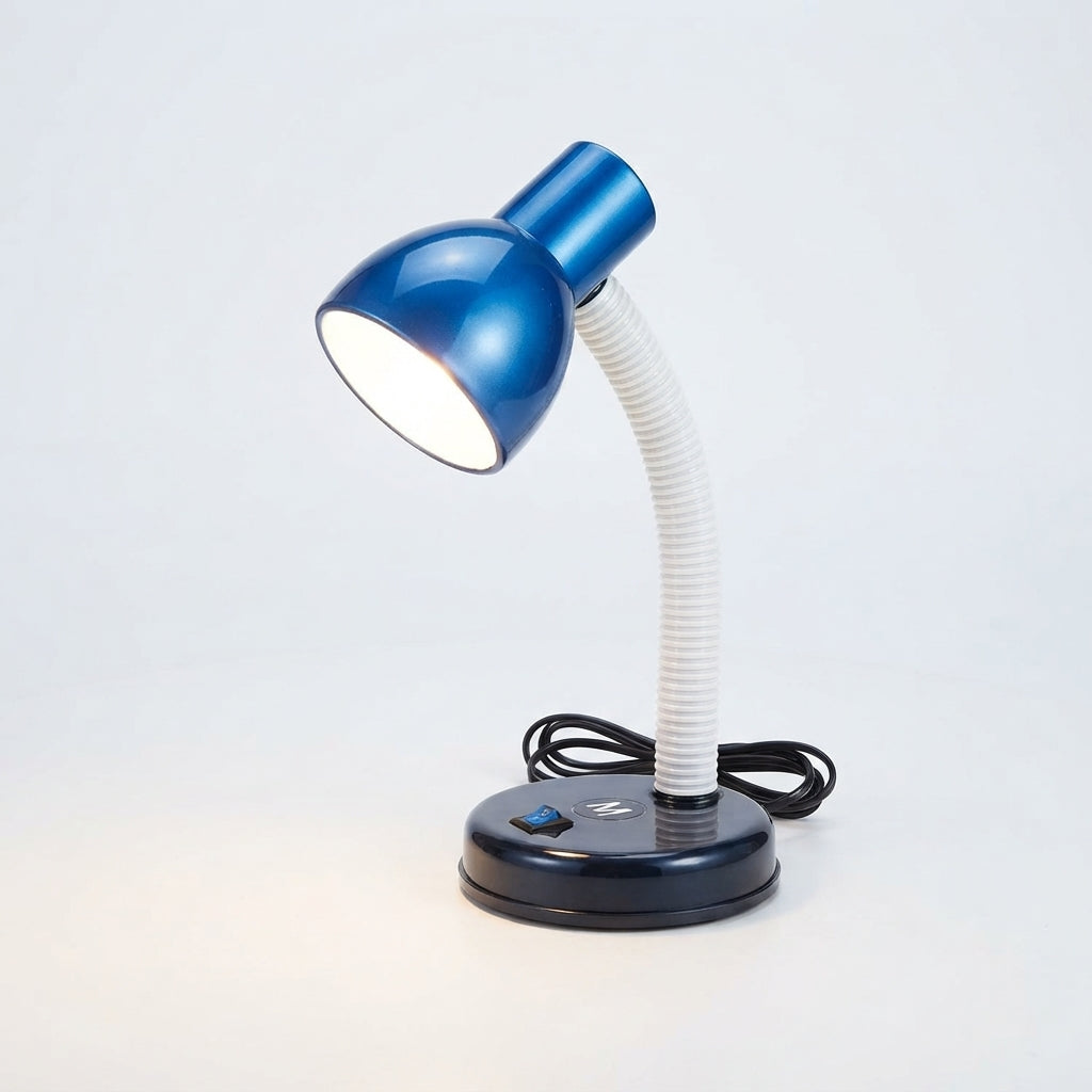 Classic Study Table Lamp with Versatile Flexible Neck (Blue)