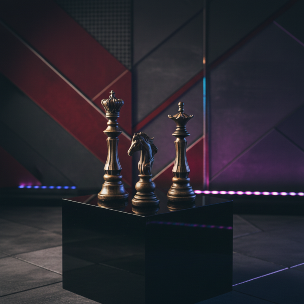 Elegant Chess Sculpture Set – King, Queen & Knight (Set of 3)